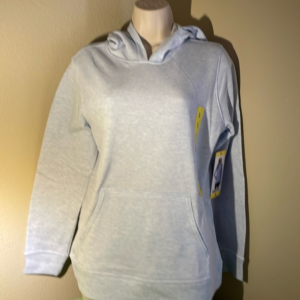 32 Degree Cool long sleeve hoodie with kangaroo pocket Powder Blue S NWT